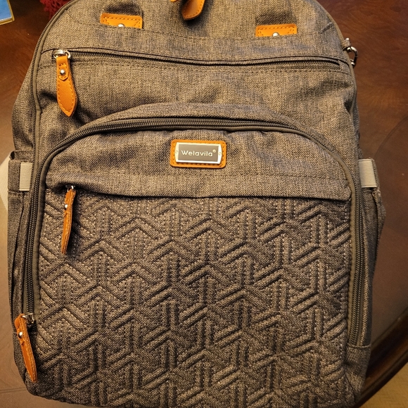 Grey Backpack Diaper Bag New - Picture 7 of 7